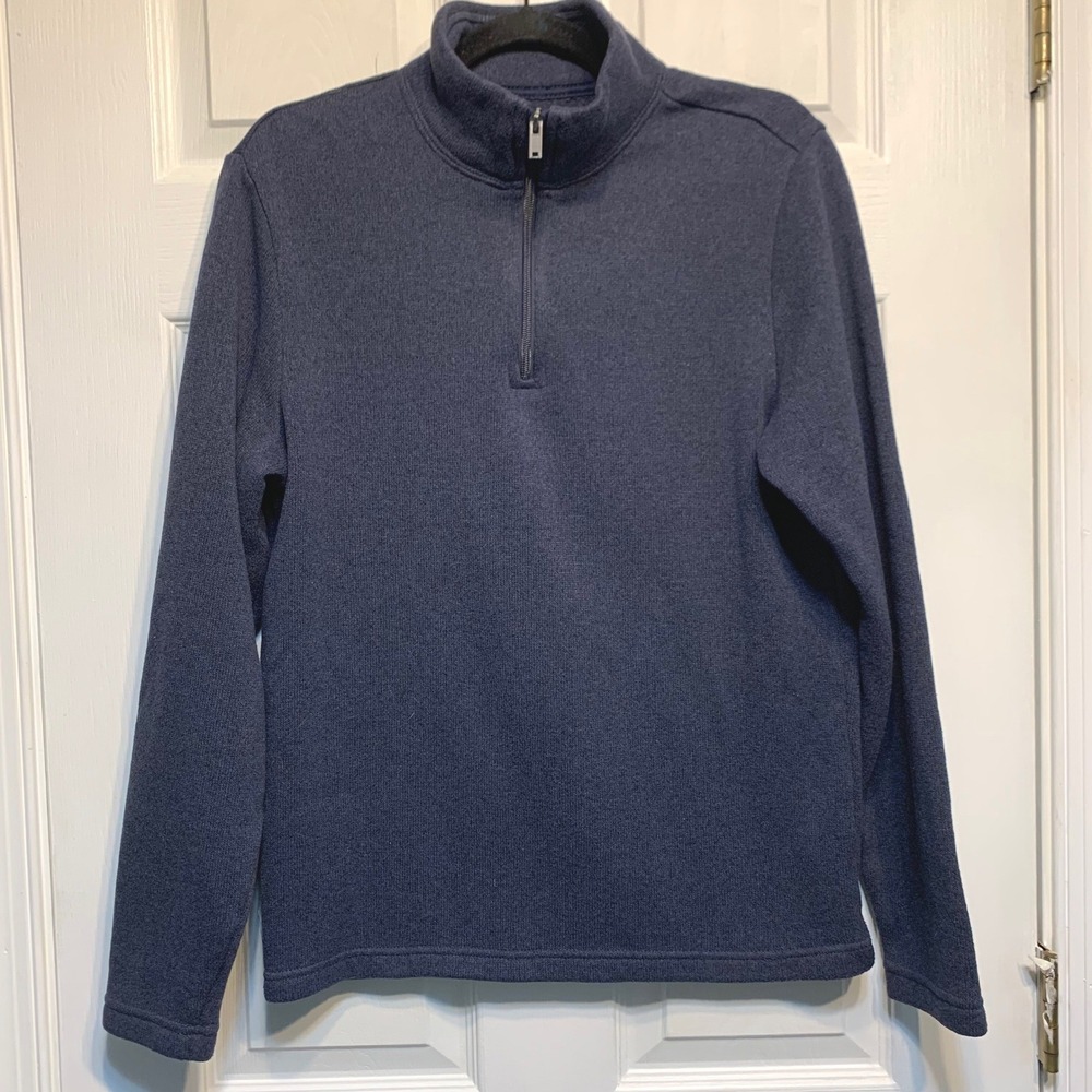 Old Navy Quarter Zip Sweater Medium Navy Blue Fleece Pullover Casual Layering